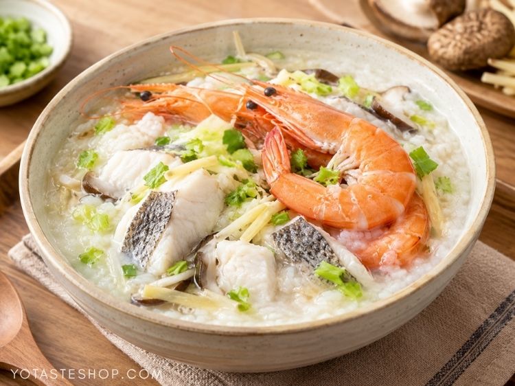 白蝦鱸魚海鮮粥